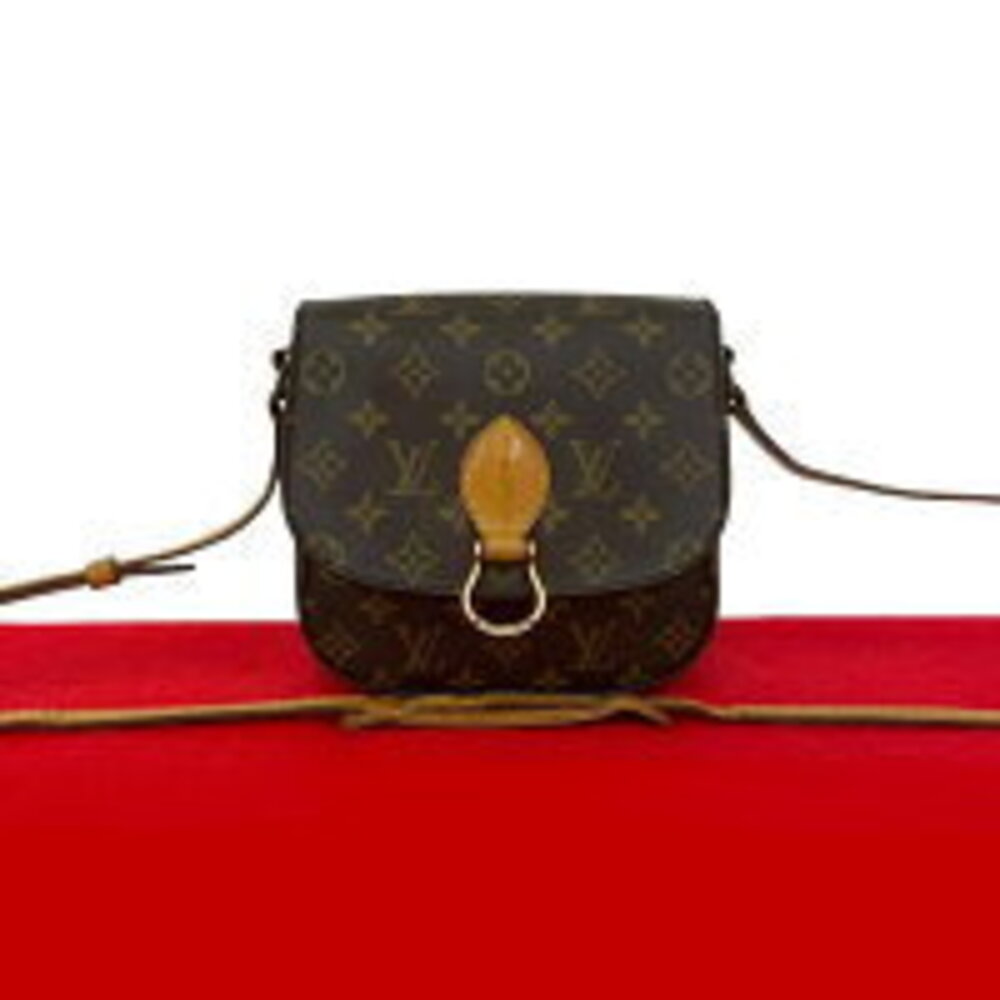 Louis Vuitton Saint Cloud Monogram Leather Shoulder Bag Brown